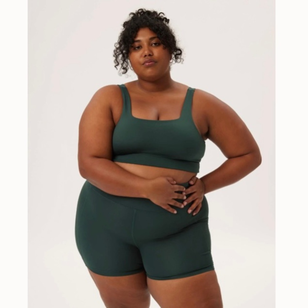 Girlfriend Collective Moss Tommy Cropped Bra XL